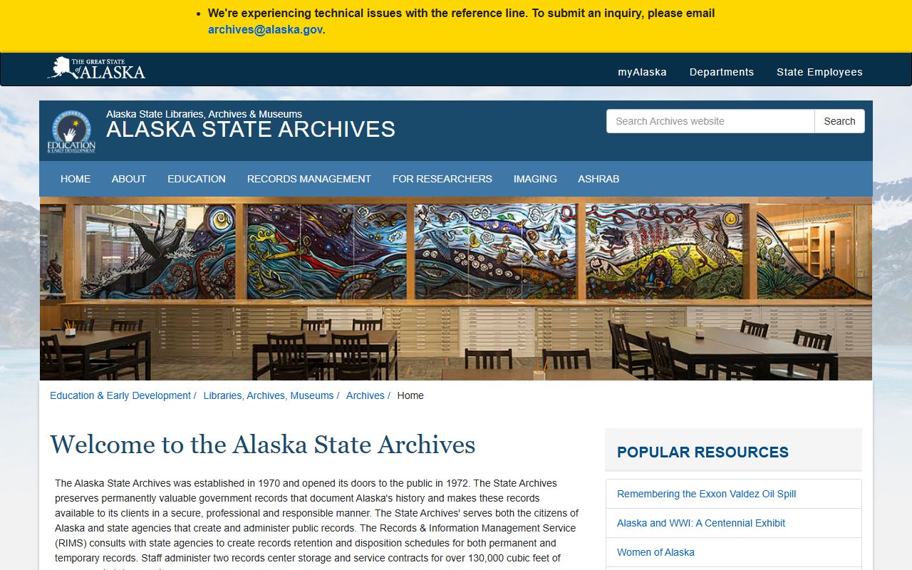 Alaska State Archives historical arrest records